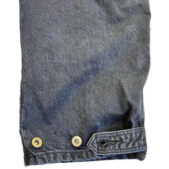 Zara Sz XS Carpenter Bib Overalls Cropped Relaxed Washed Black Utility Grunge - Picture 13 of 16